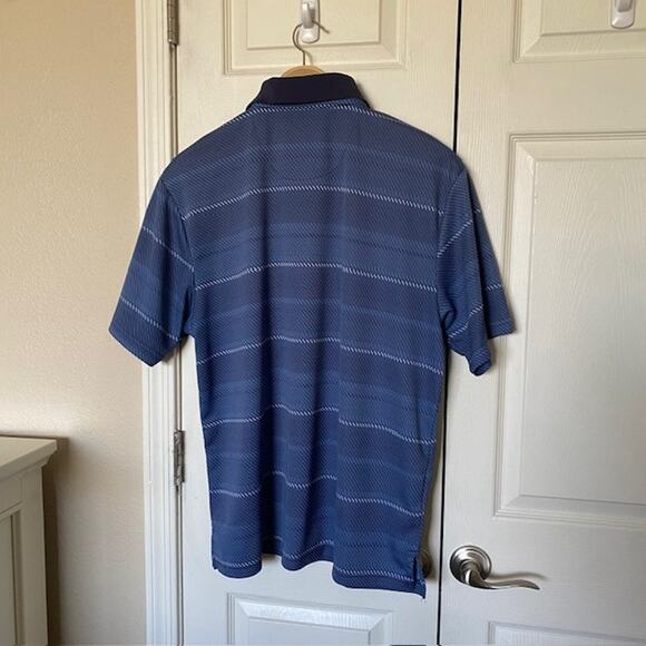 PGA Tour‎ Polo Shirt Blue Striped Short Sleeve Stretch Athletic Men's XL - Picture 4 of 7
